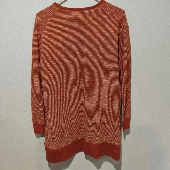 Madewell Cardigan Small Summer Ryder Red Rusty Torch Long Striped Cozy Bohemian - Picture 4 of 8